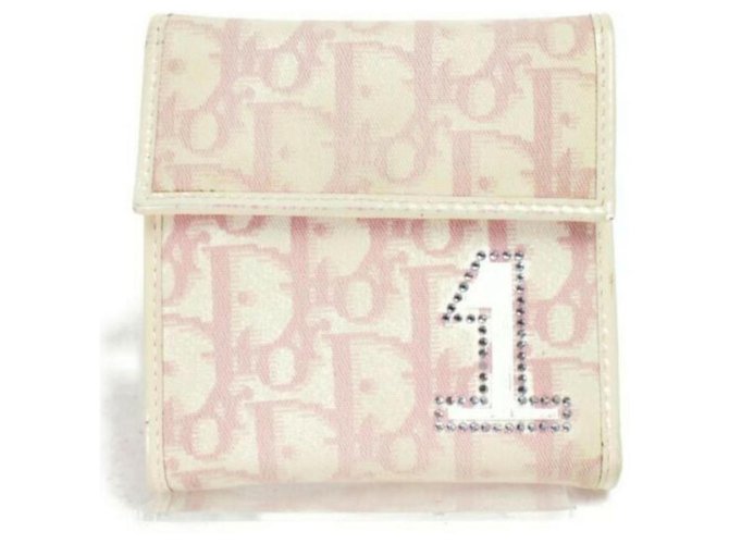 Christian Dior Pink Monogram Trotter Girly Chic Wallet Compact  ref.291383