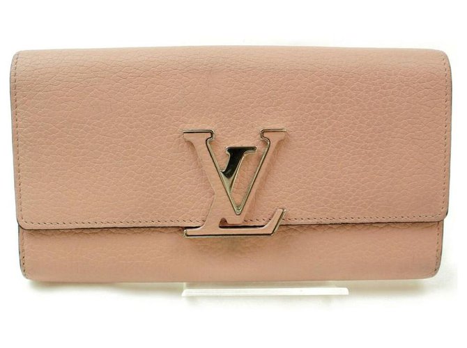 Louis Vuitton Capucines Long Wallet Rosa Taurillon Leder  ref.291524