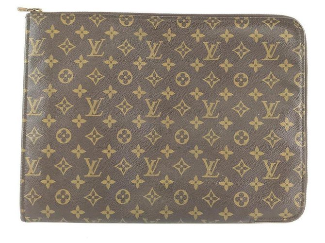 Louis Vuitton Dokumente Geschäftsdokument Brown Monogram Clutch 8LV61  ref.291571