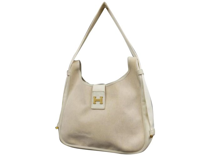 Hermès H Logo Toile Sako Messenger Hobo Shoulder Bag Leather  ref.291593