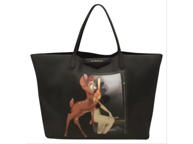 Givenchy Bambi Antigona Large Tote Bag Noir 6donner630 Cuir  ref.291700