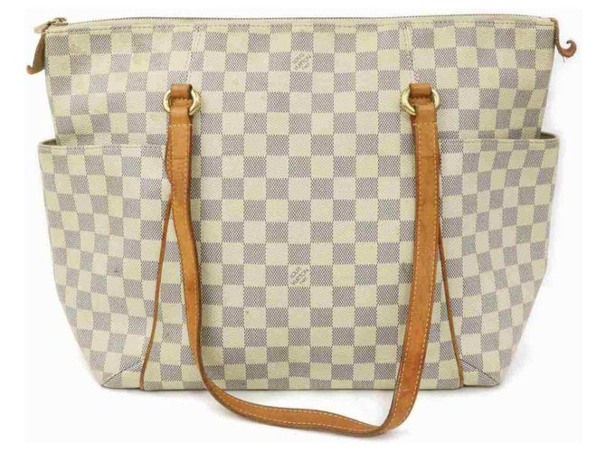 Louis Vuitton Damier Azur Totally MM Tote Bag Shoulder with Zipper