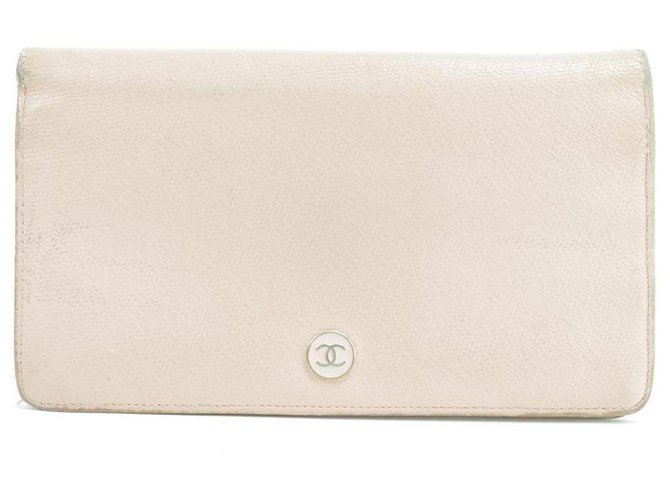 Chanel Pink Button Line Bifold lange Brieftasche  ref.291844