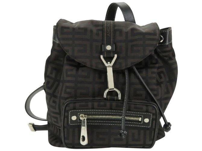 Givenchy Monogram Logo Backpack Brown Leather Metal  ref.291878