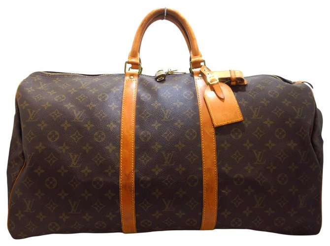 Louis Vuitton Keepall 55 Brown Cloth  ref.292114
