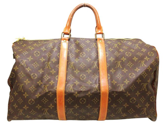 Louis Vuitton Keepall 50 Brown Cloth  ref.292132