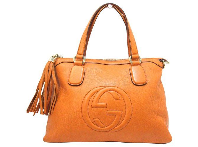 Gucci Soho Laranja Couro  ref.292199