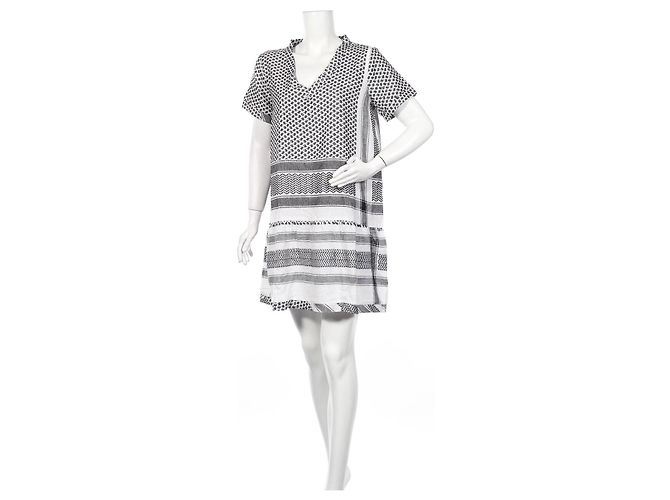 Vestido Cecilie Copenhagen Negro Blanco Algodón M