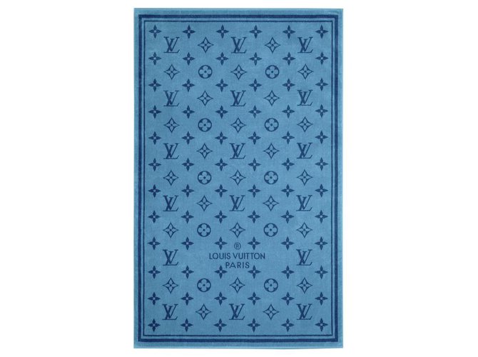 Louis Vuitton Serviette de plage LV neuve Coton Bleu  ref.292281
