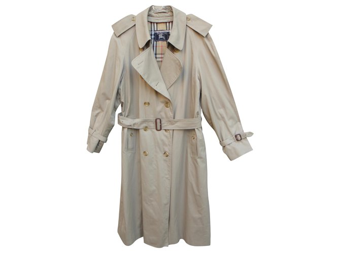 trench homme  Burberry vintage taille 54 Coton Polyester Beige  ref.292296