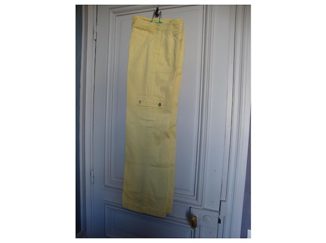Autre Marque Pantaloni larghi ESPRIT in cotone giallo