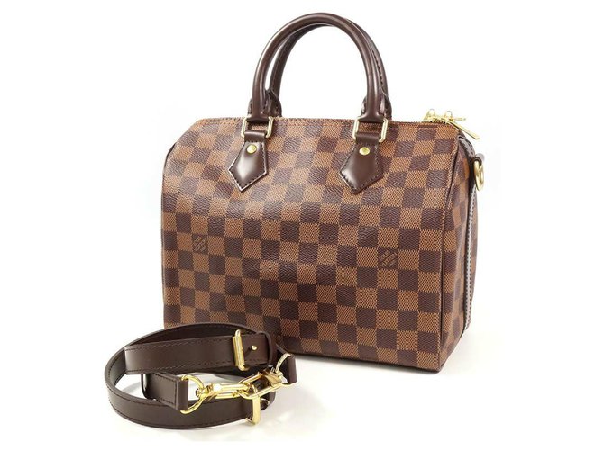 Louis Vuitton speedy Bandouliere 25 Womens Boston bag N41368 damier ebene  ref.292743 - Joli Closet