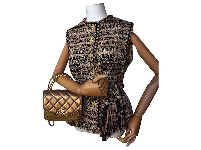 Chaqueta Chanel Tweed Vest con cinturón Multicolor