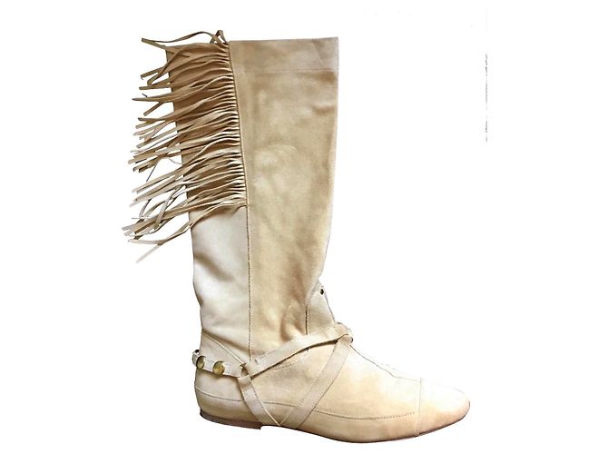Jerome Dreyfuss Deerskin Boots Beige Size 39