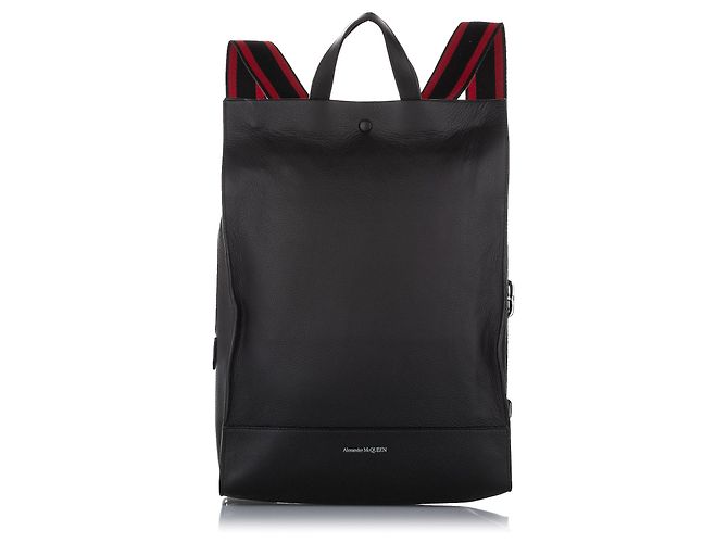 Alexander McQueen Schwarzer Lederrucksack