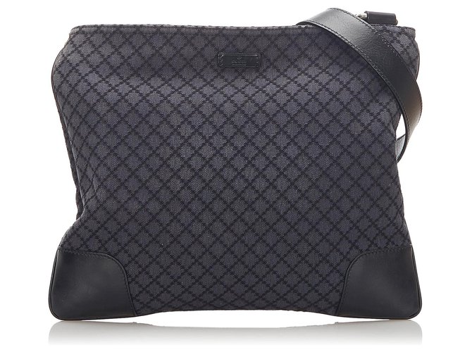 gucci black diamante canvas shoulder bag