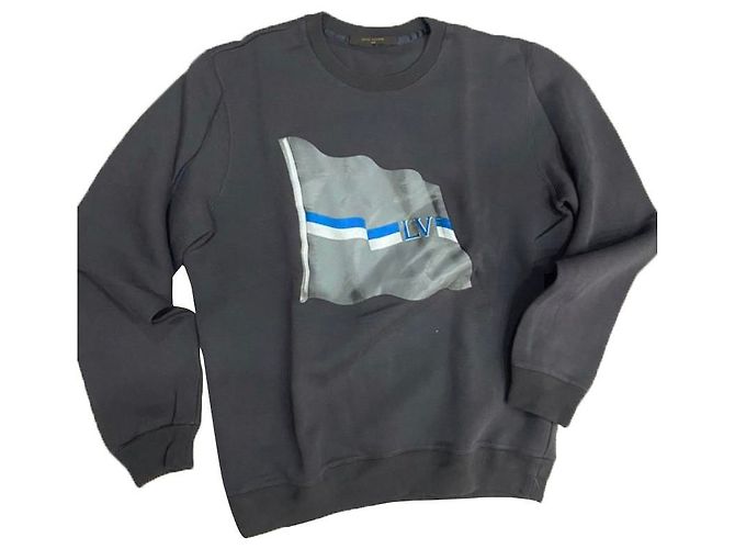 Louis Vuitton Flag Pullover Baumwolle Schwarz XL