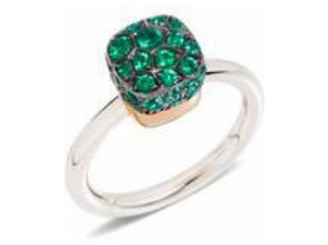 Pomellato Nudo Ring aus Weißgold mit Smaragd Grün