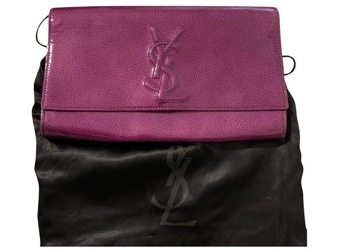 Bolsa de couro roxo Belle de Jour Yves Saint Laurent Ameixa Verniz  ref.293073