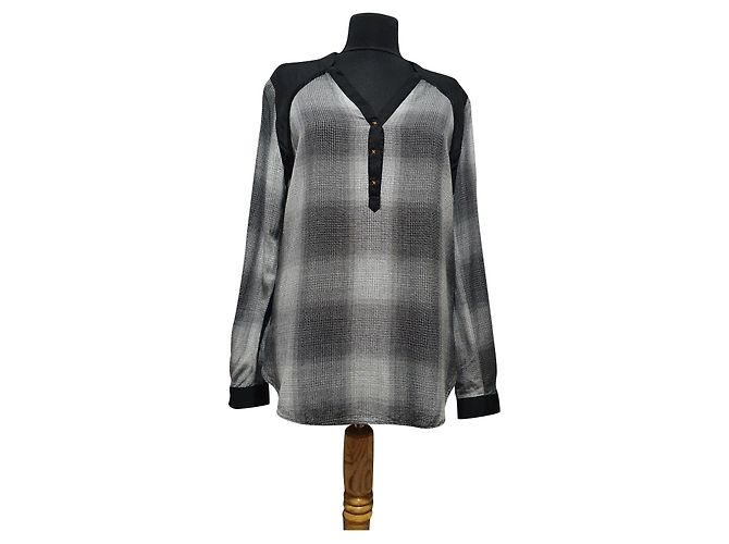 Camicetta Hugo Boss Arancione in seta e cotone Nero Multicolore Grigio