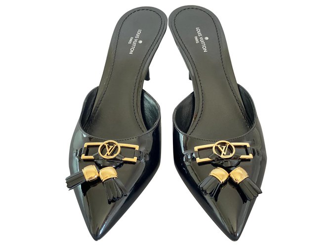 Louis Vuitton insider mules Black Patent leather ref.293196 - Joli Closet