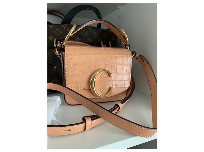 Sac à main Chloé en cuir pêche