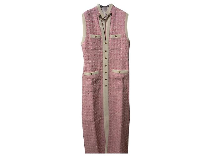 Vestido Gucci de tweed rosa e branco Multicor