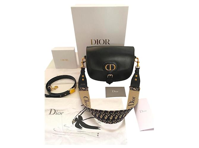 Dior Bobby grand modèle et bandoulière supplémentaire Cuir Noir  ref.293415