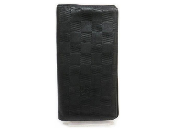 Louis Vuitton Black Damier Infini Leather Portefeuille Brazza Long Wallet  ref.293467 - Joli Closet