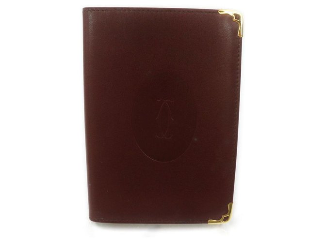 Cartier Bordeaux Leather Agenda Cover Tagebuchbuch Leder  ref.293549