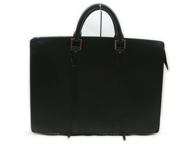 Louis Vuitton Green Taiga Leather Porte Documents Lozan Attache Briefcase Metal  ref.293555