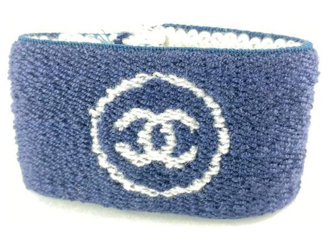 Chanel Bracelet de survêtement bleu marine Bracelet manchette Bracelet CC Logo  ref.293713