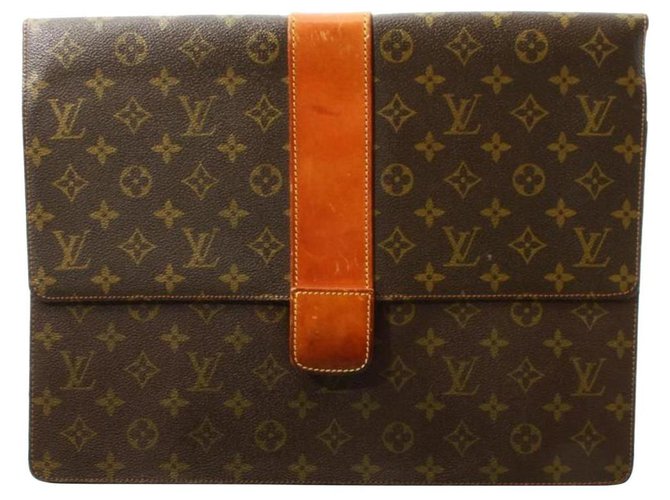 Louis Vuitton Monogram Lena Porte Documents Envelope Briefcase Leather  ref.293763