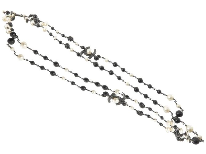 Chanel B11Collana di perle nere P Triple CC Perla  ref.293810