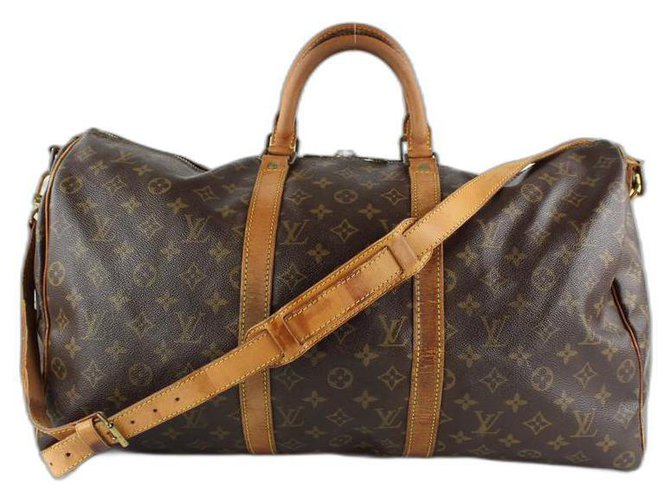 Louis Vuitton Monogramm Keepall Bandouliere 50 Reisetasche mit Riemen14Ich gegen129 Leder  ref.293827