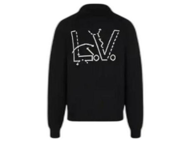 Louis Vuitton Black Men's XXXL LV NBA Knit Jacket Sweater ref