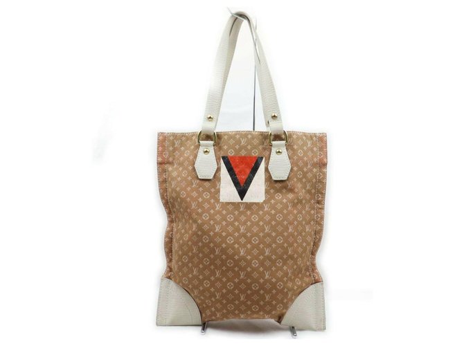 Louis Vuitton Brown Monogram Mini Lin Gaston V Tanger Tote bag Light brown  ref.293996