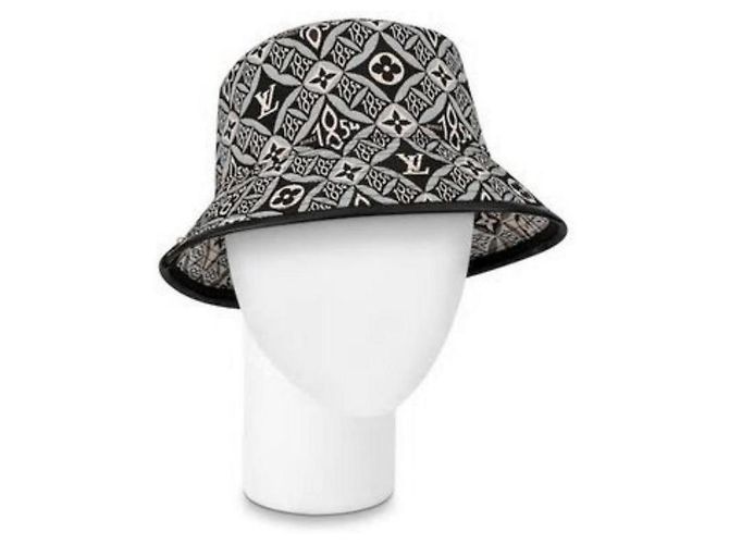 Bucket Louis Vuitton 21W Seit 1854 Schwarzer Monogramm Eimer Hut Fisherman Cap Medium MB861051