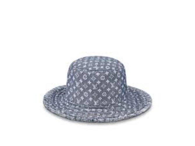 Louis Vuitton Sombrero de pescador de mezclilla con monograma Gorra Bobbygram Visera de mezclilla rara 860399METRO Juan  ref.294100