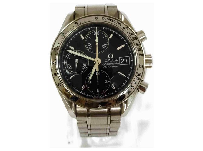 Omega Silber x Schwarz 3513.5 Speedmaster Chronograph Uhr 86092 Geld Stahl  ref.294106
