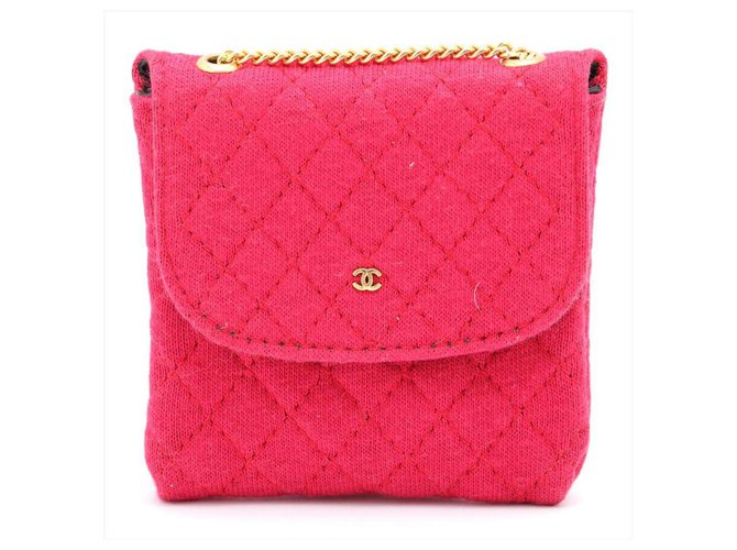 Chanel Quilted Red Nano Flap Mini Micro Chain Bag 2  ref.294170