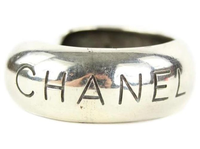 Chanel 96p Paris Silver Tone Armreif Armband Manschette Geld  ref.294219