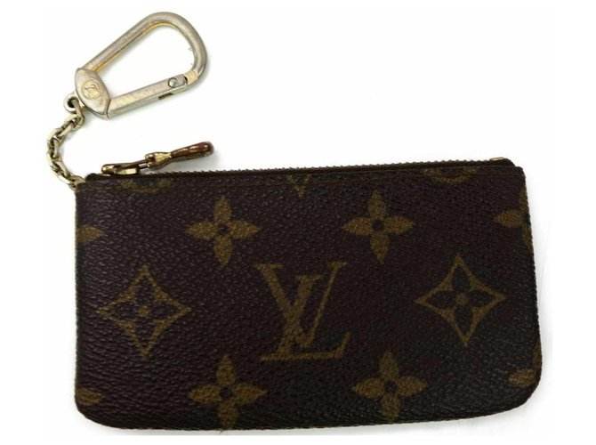 Louis Vuitton Monogram Pochette Cles Keychain Key Pouch Metal ref