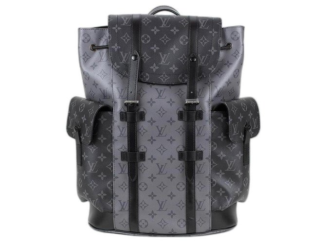 Christopher backpack leather travel bag Louis Vuitton Black in