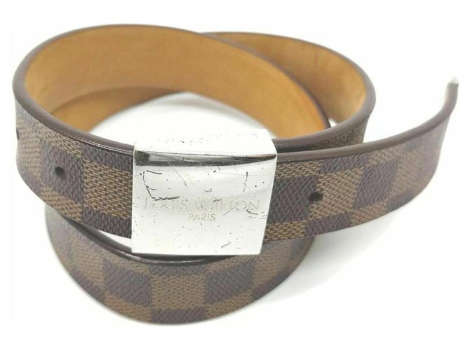 Shape leather belt Louis Vuitton Brown size 85 cm in Leather - 33386967