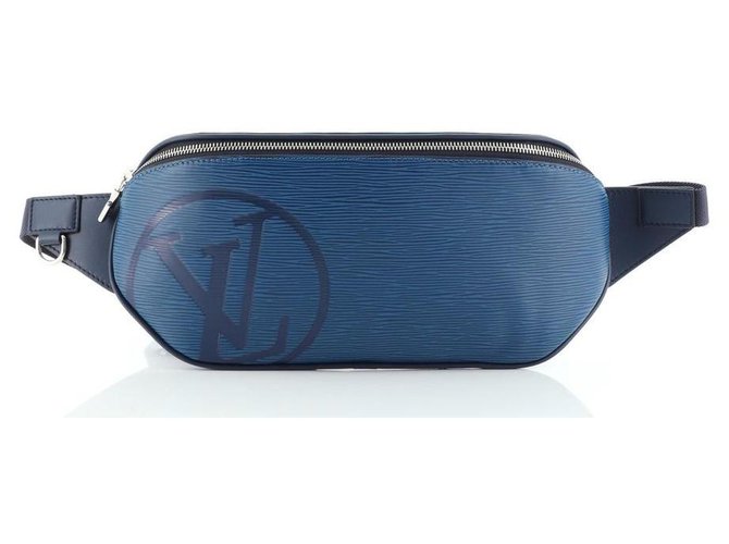Louis Vuitton Riñonera con logo circular Initials Piel Epi azul Cuero  ref.294319