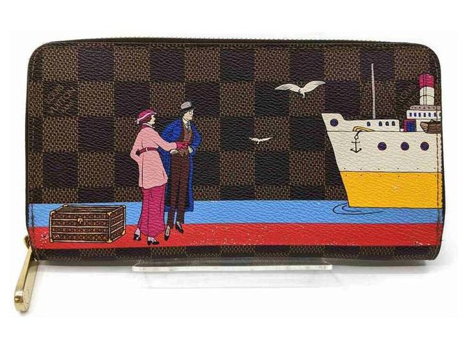 Louis Vuitton Damier Ebene Cruise Ship Trunk Seagull Zippy Wallet