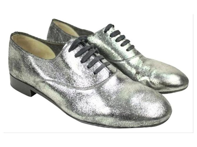 Christian Louboutin Silver Fred Metallic 40 Lbslm5 Flats size 40  ref.294376