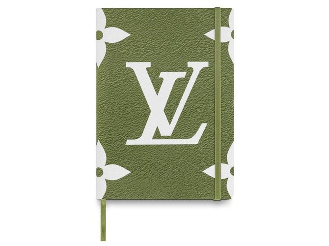 Louis Vuitton Khaki Beige Monogram Giant Gustave Notebook MM Green  ref.294429