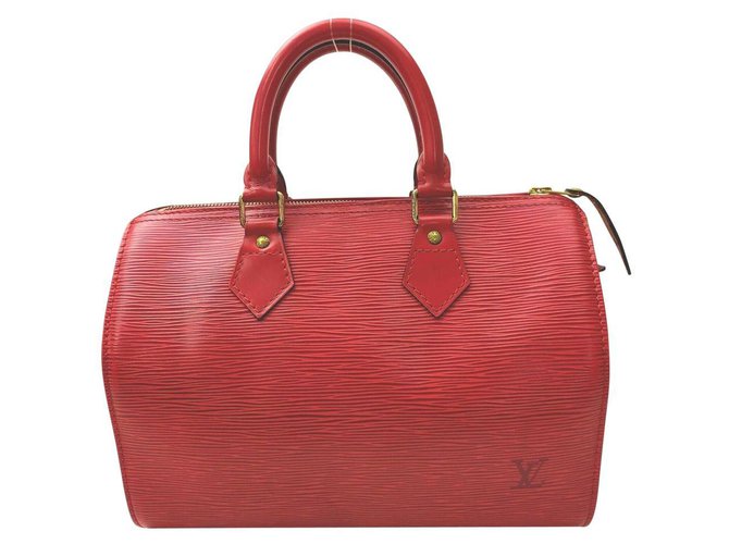 Louis Vuitton Red Epi Leather Speedy 30 Boston Bag Louis Vuitton